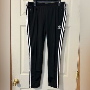 Adidas Women’s Black Joggers with White Stripes Pants size US L UK 18